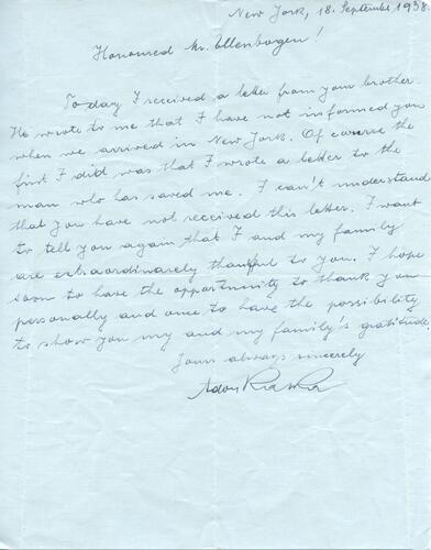 Letter from Adolf Kafka to Henry Ellenbogen (3)