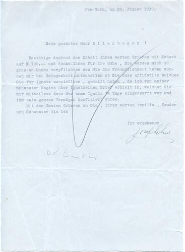 Letter from Josef Lehr to Henry Ellenbogen (5)