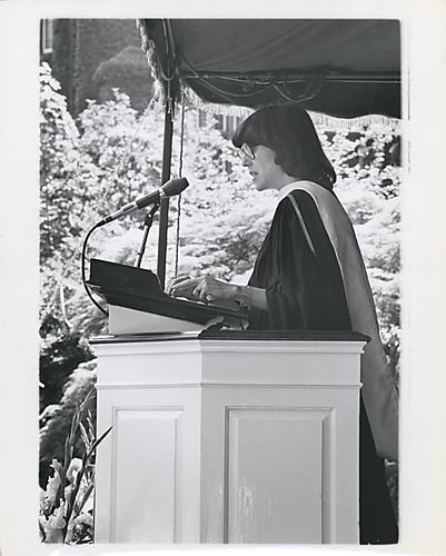 Writer and director Nora Ephron speaks at commencement