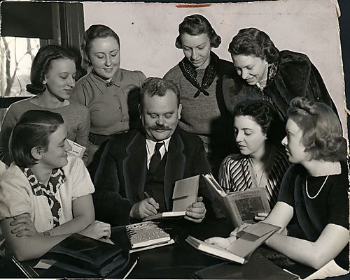 Robert Tristram Coffin signs his recent books for PCW students
