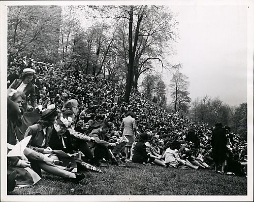 Spectators Gather on the PCW Green for May Day
