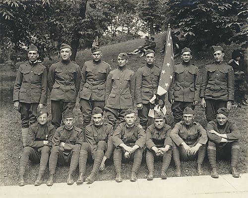 American WWI soldiers, fiftieth anniversary pageant
