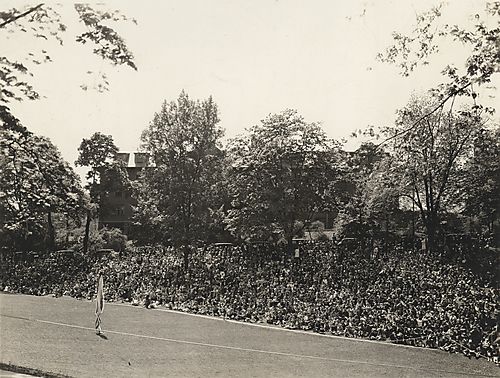 May Day audience on college slope