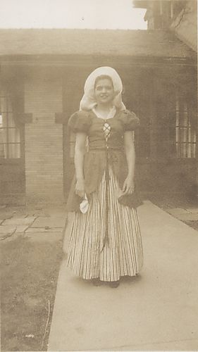 Snapshot of a May Day student in costume