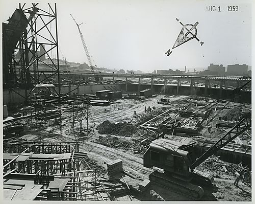 Construction of Civic Arena walls