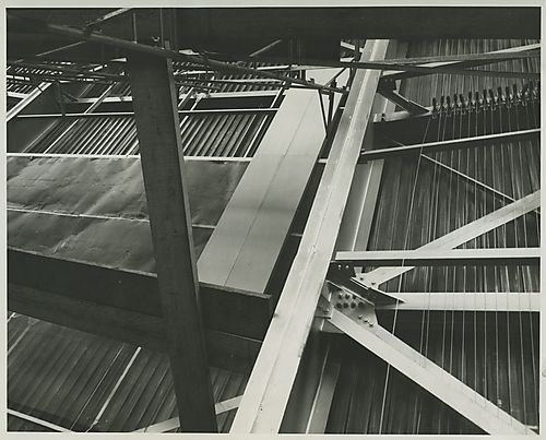 Close up of Civic Arena's roof and support beams
