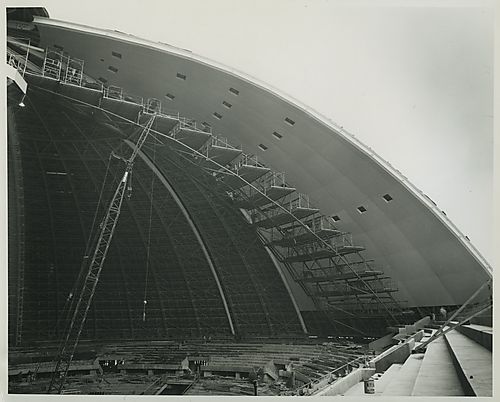 Civic Arena's dome half-opened 