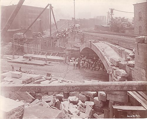 View from above, opposite RR tracks