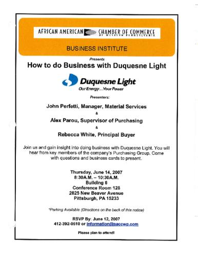 How To Do Business With Duquesne Light Flyer Historic Pittsburgh